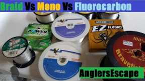 Braid Vs Mono Vs Fluorocarbon - Best  Fishing Line Type - Full Comparison / Review